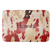 Crème Rood Western Koeienhuid Badmat (Voorkant)