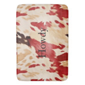 Crème Rood Western Koeienhuid Badmat (Voorkant Verticaal)