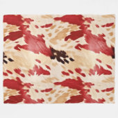 Crème Rood Western Koeienhuid Fleece Deken (Voorkant (Horizontaal))