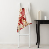 Crème Rood Western Koeienhuid Sherpa Deken (In situ)