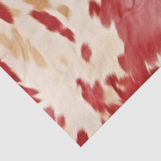 Crème Rood Western Koeienhuid Tissuepapier (Detail)