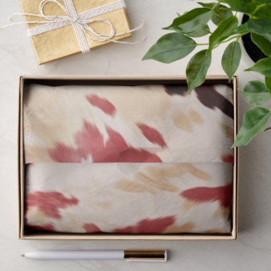 Crème Rood Western Koeienhuid Tissuepapier (Geschenk)