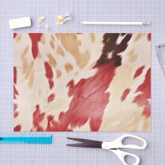 Crème Rood Western Koeienhuid Tissuepapier (Craft)