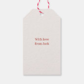 Crème Rood Wit Ho Ho Ho Kabouter Hoed Cadeaulabel (Achterkant)