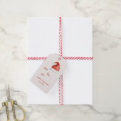 Crème Rood Wit Ho Ho Ho Kabouter Hoed Cadeaulabel (Met Touw)