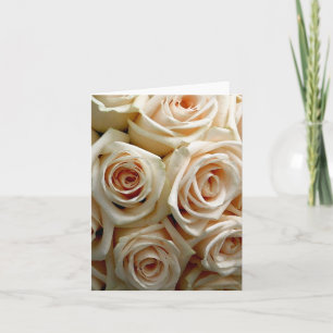Crème Roos Boeket - Dank je Bedankkaart