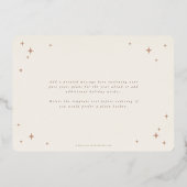 Crème+Roos Goud Vrolijk Kerstfeest Retro Sterren F Folie Feestdagenkaart (Achterkant)