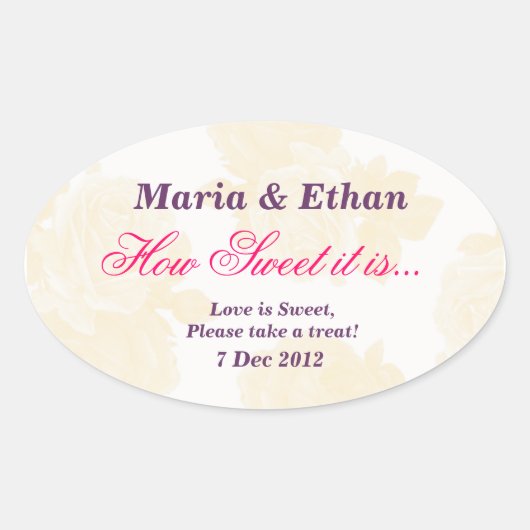 Crème Roos Hoe zoet het is Sticker (Voorkant)