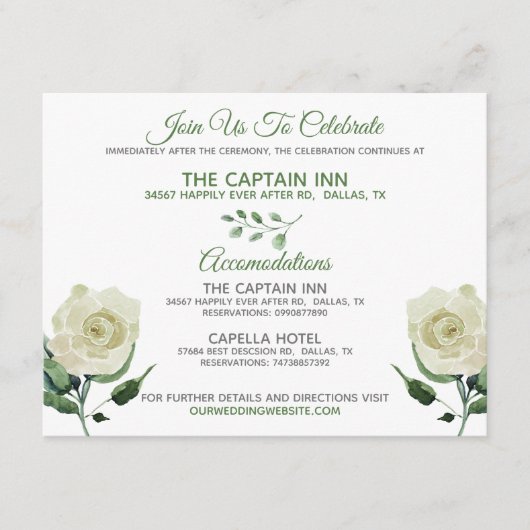 Crème Roos Neutraal Trouwinformatie Informatiekaartje (Voorkant)