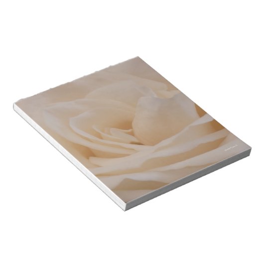 Crème Roos Note Pad Notitieblok (Schuin)