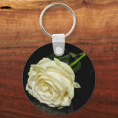 Crème Roos Sleutelhanger (Voorkant)