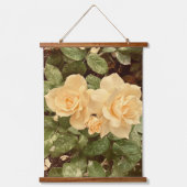 Crème Roos tapijt Hangend Wandkleed (Voorkant)