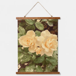 Crème Roos tapijt Hangend Wandkleed