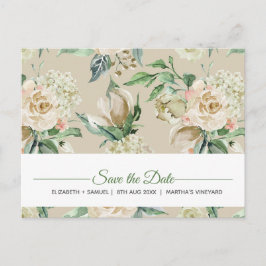 Crème Roos Waterverf Patroon Aangepast Aankondigingskaart