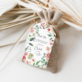 Crème & Rose | Lente bloemen Bruiloft Bedankt Cadeaulabel
