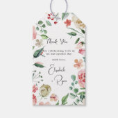 Crème & Rose | Lente bloemen Bruiloft Bedankt Cadeaulabel (Voorkant)