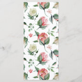 Crème & Rose | Lente Bloemen Bruiloftsmenu Menu (Achterkant)