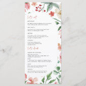 Crème & Rose | Lente Bloemen Bruiloftsmenu Menu (Voorkant)
