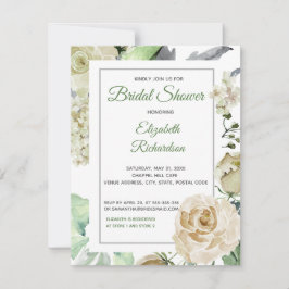Crème Roze Aquarel Bloem Bruiloft Feest RSVP Kaartje