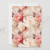  Crème Roze Bloemen Huwelijk Kaart (Achterkant)