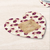 Crème Roze Bourgogne Bloemen Quote Kartonnen Onderzetters (Gekanteld)