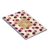 Crème Roze Bourgogne Bloemen Quote Notitieboek (Rechterzijde)