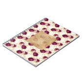 Crème Roze Bourgogne Bloemen Quote Notitieboek (Linkerzijde)