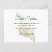 Crème Roze Groene Bloemige Waterverf Achtergrond B Uitnodiging Briefkaart (Achterkant)