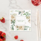 Crème Roze Hortensia Beige Bruid Bruidegom Trouwen Servet (Insitu)