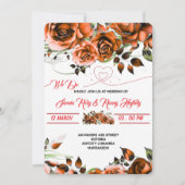 Crème Roze Huwelijksuitnodiging Template | Printba Kaart (Voorkant)