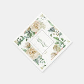 Crème Roze Hydrangea Beige Bruid Bruidegom Huwelij Servet (Hoek)