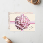 Crème Roze Hydrangea Flat Bedankt Notities (Voorkant / Achterkant in situ)
