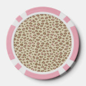 Crème Roze Luipaardprint Poker Chips (Achterkant)