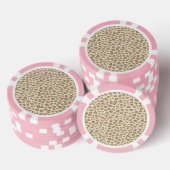 Crème Roze Luipaardprint Poker Chips (Opstapeling)
