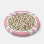Crème Roze Luipaardprint Poker Chips (Enkel)