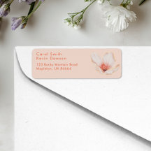 Crème roze met oranje tekst retouradres 