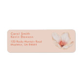 Crème roze met oranje tekst retouradres etiket (Voorkant)