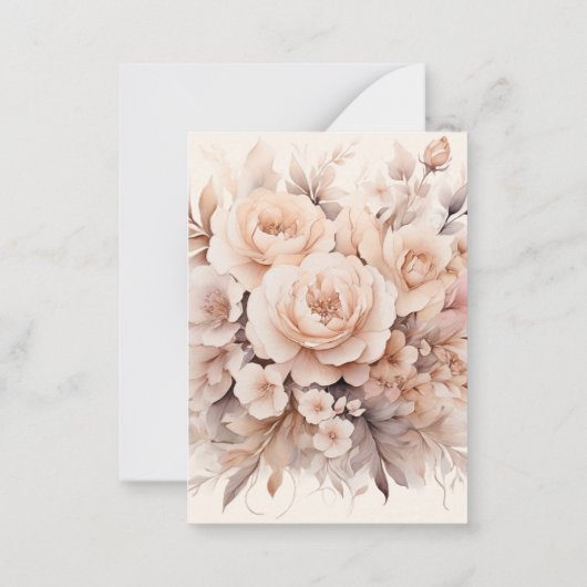 Crème rozen boog bruiloft reactie RSVP Notitiekaartje (Achterkant)