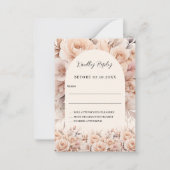 Crème rozen boog bruiloft reactie RSVP Notitiekaartje (Voorkant)