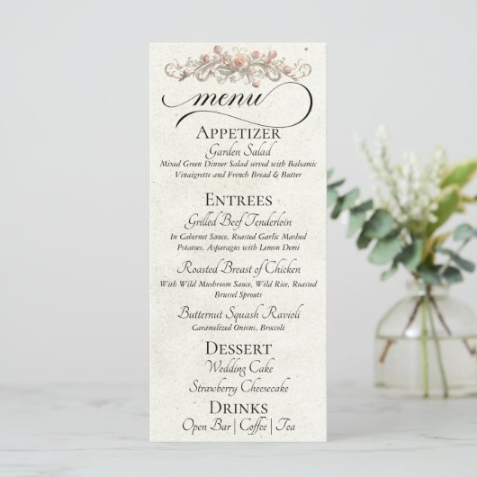 Crème - Rozen, Hart & Dank Je Menu (Staand voorkant)