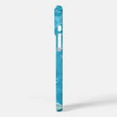 Crème Rozen op Aqua Blue Art Hoesje-Mate iPhone Ca Case-Mate iPhone Case (Achterkant / Links)