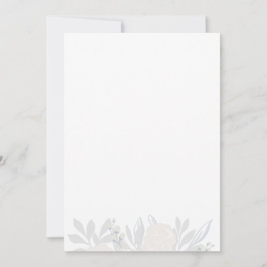 Crème Rozen op Groene Trouw Uitnodiging (Achterkant)