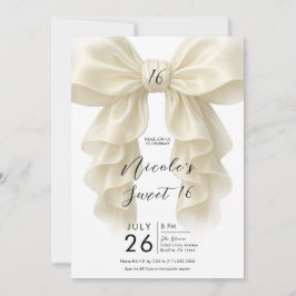 Crème Ruffle Cascade Strik Elegant Sweet 16 Feestj Kaart