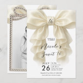 Crème Ruffle Cascade Strik Elegant Zoete 16 Feestj Kaart (Voorkant / Achterkant)