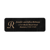 Crème/rustiek Zwart Naam en adres Label Monogram (Voorkant)