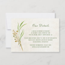 Crème rustieke bruiloft details behuizing Kaart