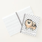 Crème Sable Pomeranian Cartoon Hond & Aangepaste T Notitieboek (Binnen)