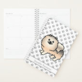 Crème Sable Pomeranian Cartoon Hond & Aangepaste T Planner (Display)