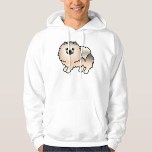 Crème Sable Pomeranian Lieve Cartoon Hond Hoodie