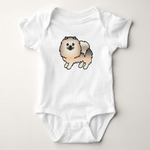 Crème Sable Pomeranian Lieve Cartoon Hond Romper